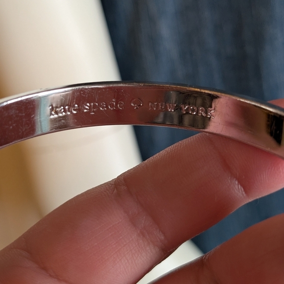 Kate Spade Quick as a Wink Bangle Silver Plated On Your Mark Get Jet Set Go! - Picture 5 of 5